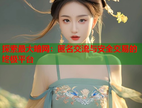 探索最大暗网：匿名交流与安全交易的终极平台  第2张