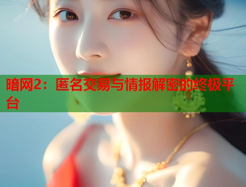 暗网2：匿名交易与情报解密的终极平台