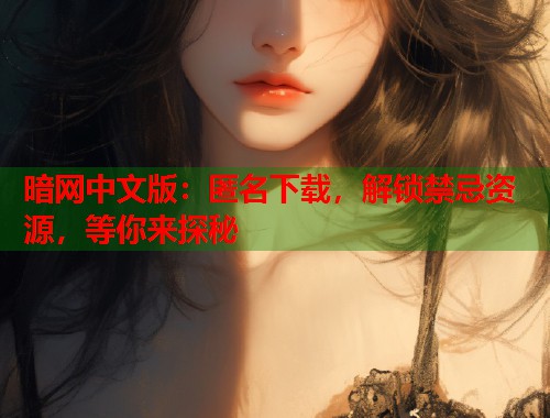 暗网中文版：匿名下载，解锁禁忌资源，等你来探秘
