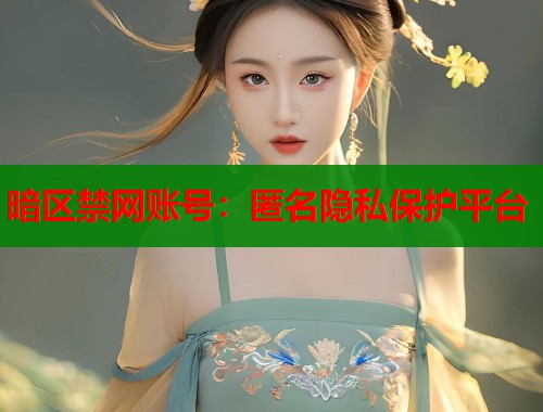 暗区禁网账号：匿名隐私保护平台