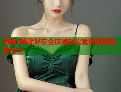 暗网2解除好友全攻略轻松管理你的隐秘社交