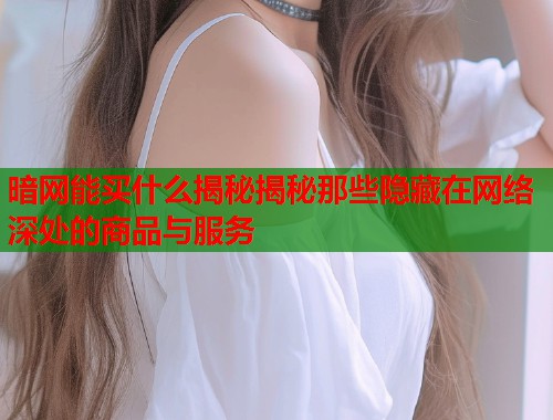 暗网能买什么揭秘揭秘那些隐藏在网络深处的商品与服务