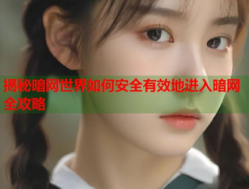 揭秘暗网世界如何安全有效地进入暗网全攻略